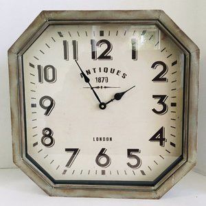 Corrugated Steel 1870 Antiques London Wall Clock 17in x 17in x 3in